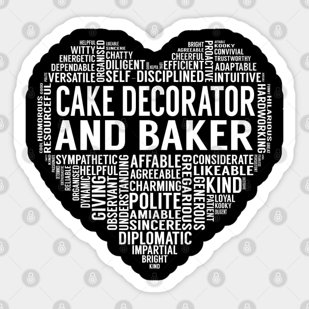 Cake Decorator And Baker Heart Sticker by LotusTee